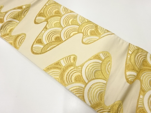 アンティーク　青海波模様織出し袋帯（材料）